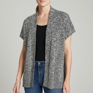 Eileen Fisher Open Knit Crochet Cardigan Sweater